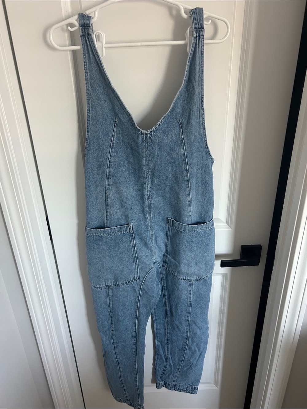 We The Free Light Blue Denim Jumper Dress